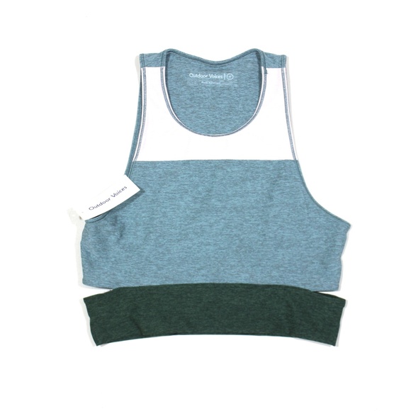 Outdoor Voices Tops - Outdoor Voices Tri Tone Slashback Crop Sports Bra